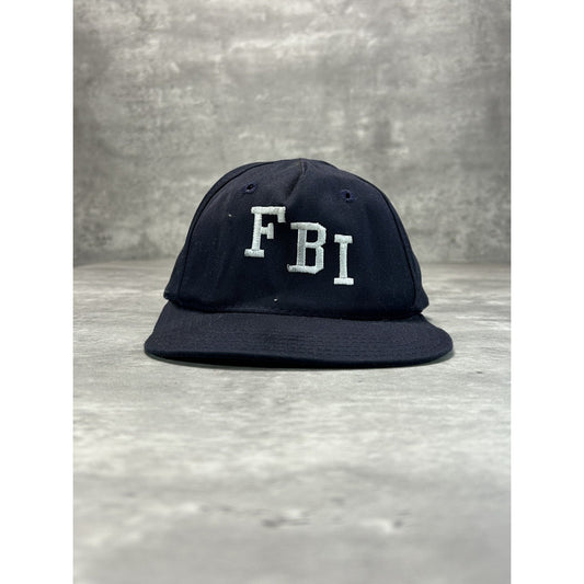 Vintage 90s FBI Embroidered Spellout Snapback Hat Large