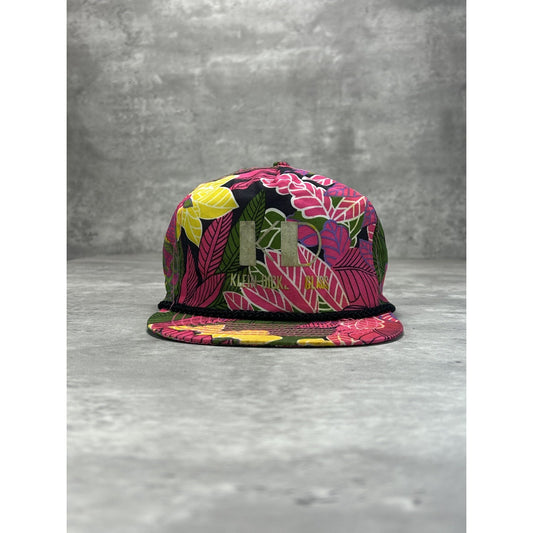 Vintage 90s Klein Dickert Glass Graphic Floral Print Snapback Hat OSFA