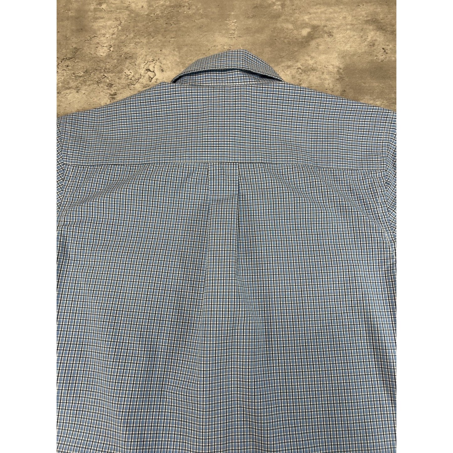 Vintage Arrow Plaid Print Short Sleeve Reworked Cropped Button Up Shirt Sz Large