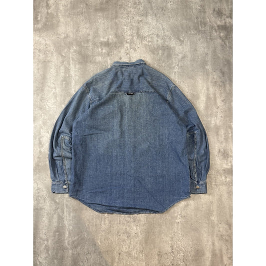 Vintage 90s Levis SIlvertab Medium Wash Long Sleeve Button Up Shirt Size Large