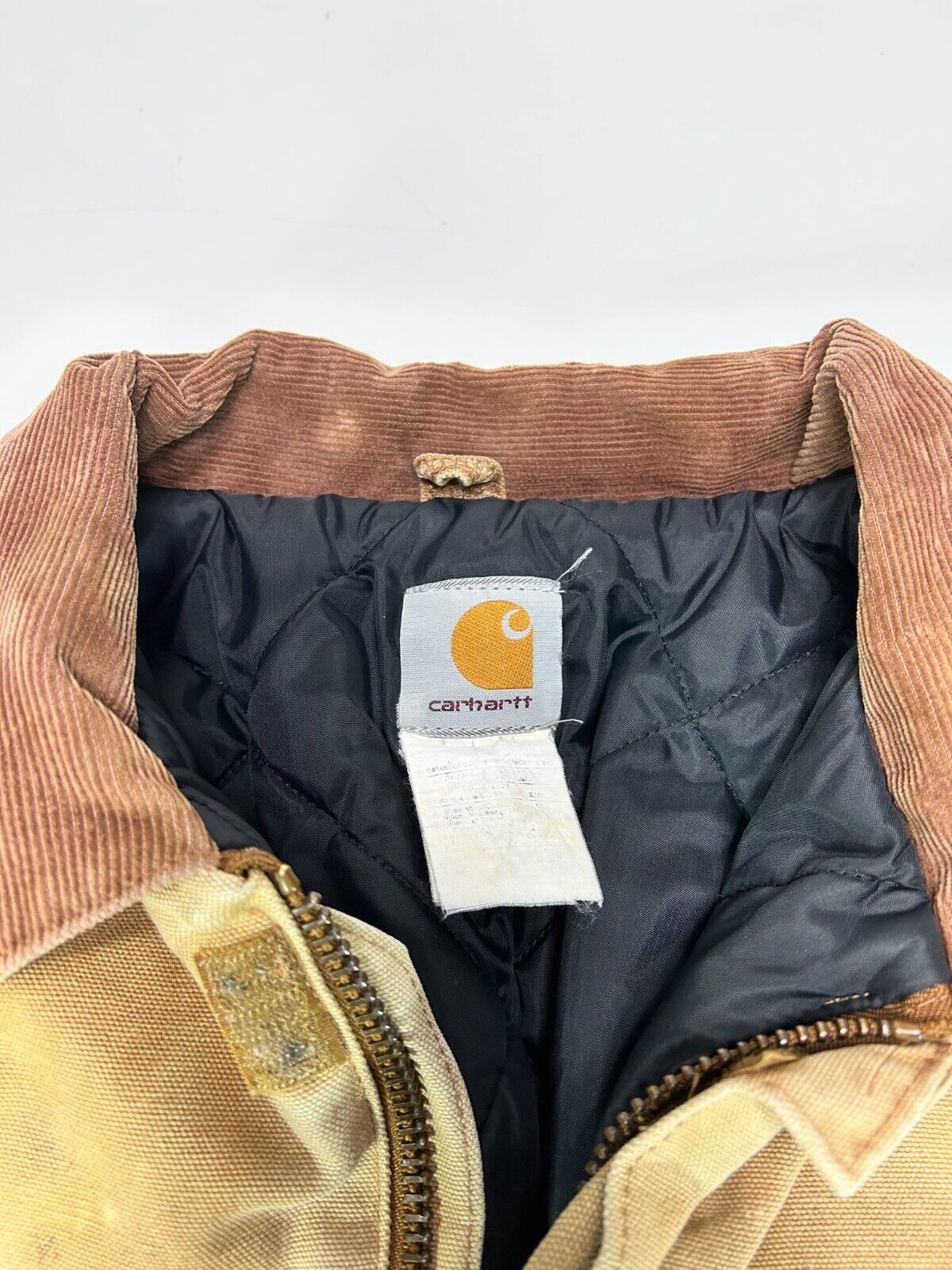Vintage Carhartt Quilted Lined Canvas Work Wear Arctic Jacket Size Large