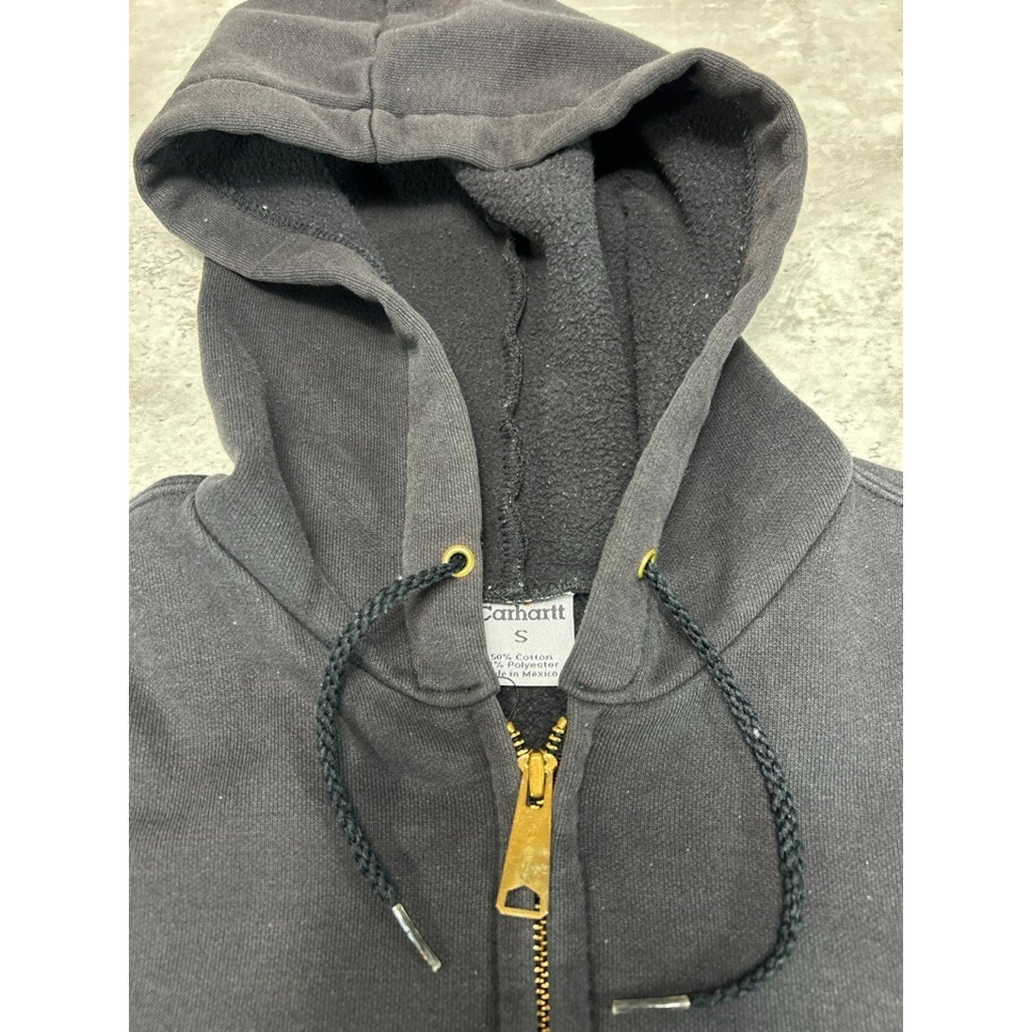 Vintage Carhartt Embroidered Spellout Full Zip Hooded Sweatshirt Size Small