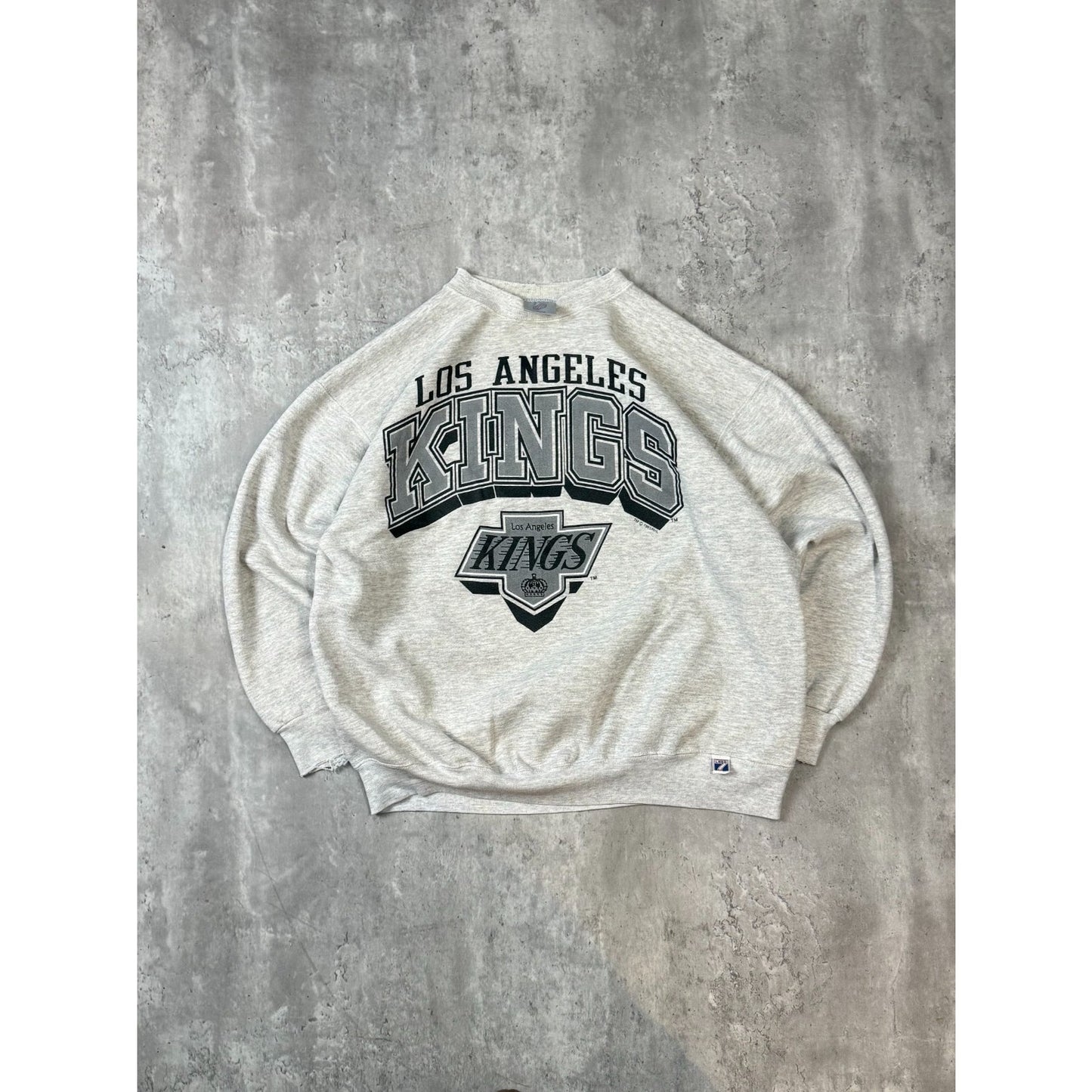 Vintage 1991 Los Angeles Kings NHL Graphic Spellout Hockey Sweatshirt Size XL