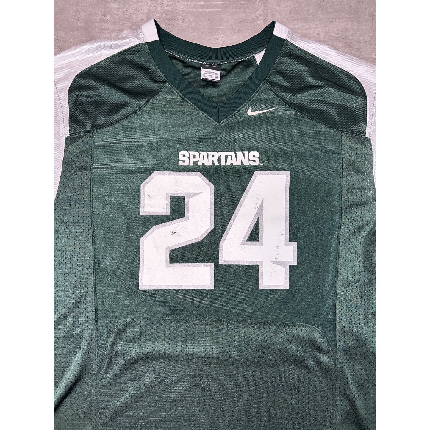 Vintage Michigan State Spartans #24 NCAA Two Tone Nike Football Jersey Size 2XL