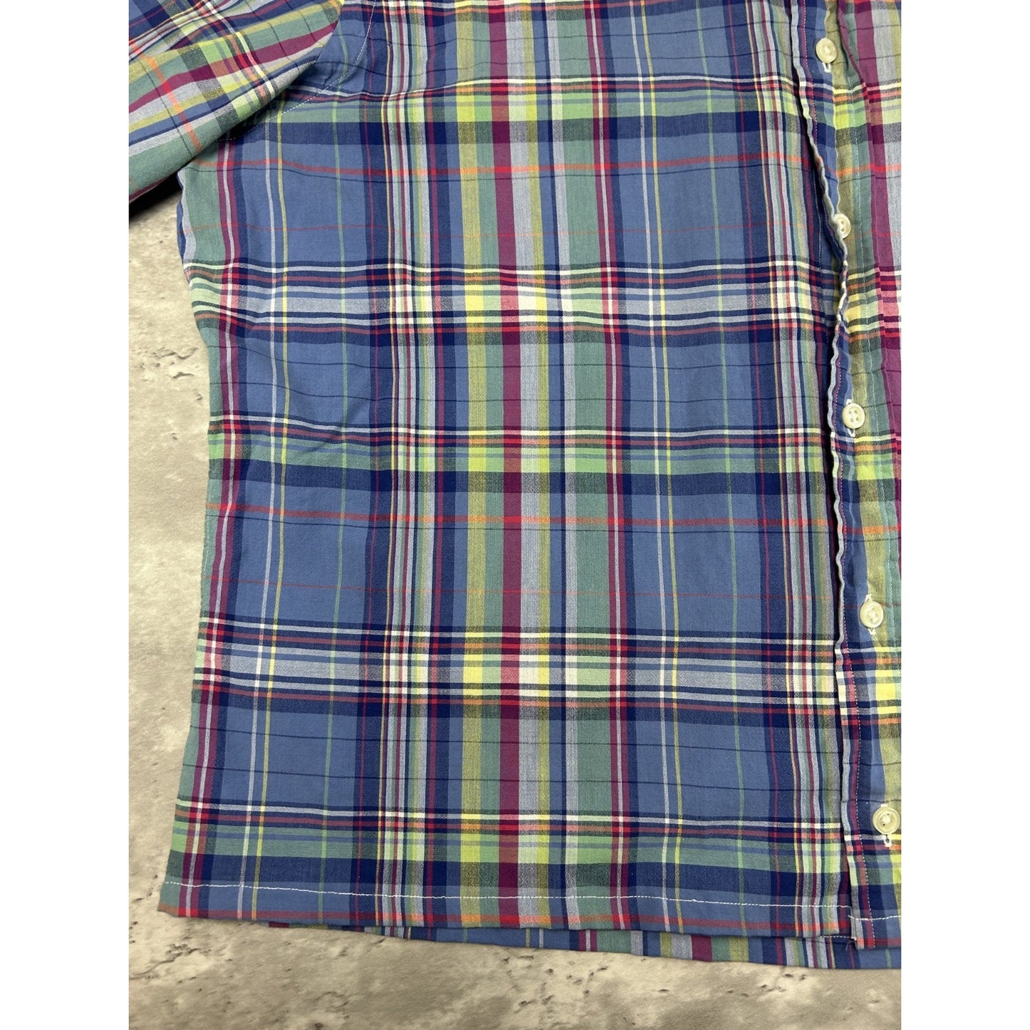 VTG Polo Ralph Lauren Plaid Short Sleeve Reworked Cropped Button Up Shirt Size L