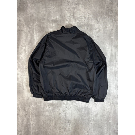 Vintage 90s Adidas Embroidered Logo Nylon Windbreaker Jacket Size Medium Black