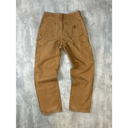 Vintage Carhartt Canvas Workwear Carpenter Double Knee Pants Size 30