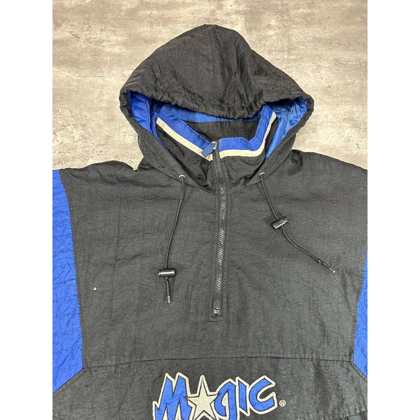 Vintage 90s Orlando Magic NBA Insulated Starter 1/2 Zip Pullover Jacket Sz Large