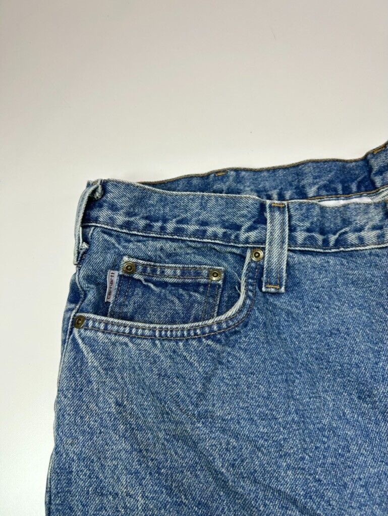 Vintage Carhartt Relaxed Fit Dark Wash Denim Work Wear Pants Size 40W Blue
