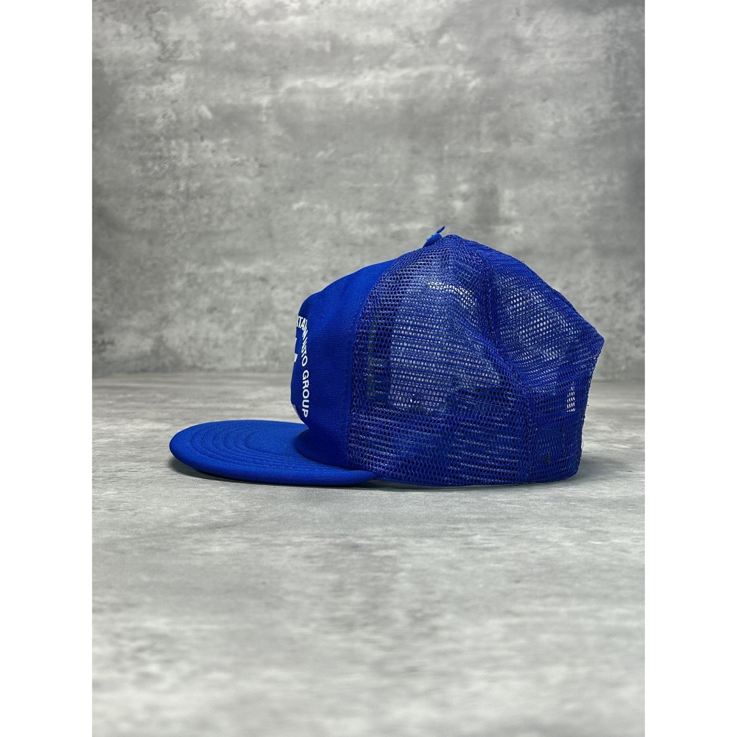 Vintage 80s Leaseway Transportation Graphic Spellout Trucker Snapback Hat OSFA