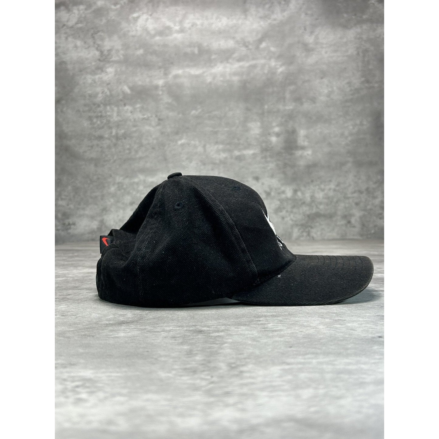 Vintage 90s Nike Baseball Embroidered Swoosh Spellout Snapback Hat OSFA Black