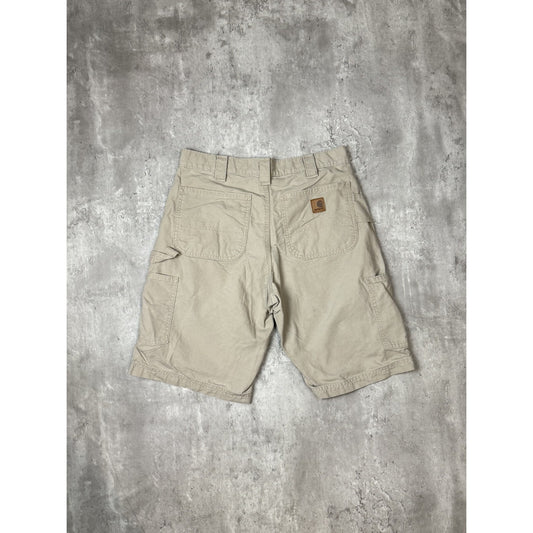 Vintage Carhartt Canva Workwear Carpenter Shorts Size 32 Beige B147 TAN