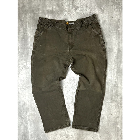 Carhartt Relaxed Fit Canvas Workwear Carpenter Pants Size 42 Green