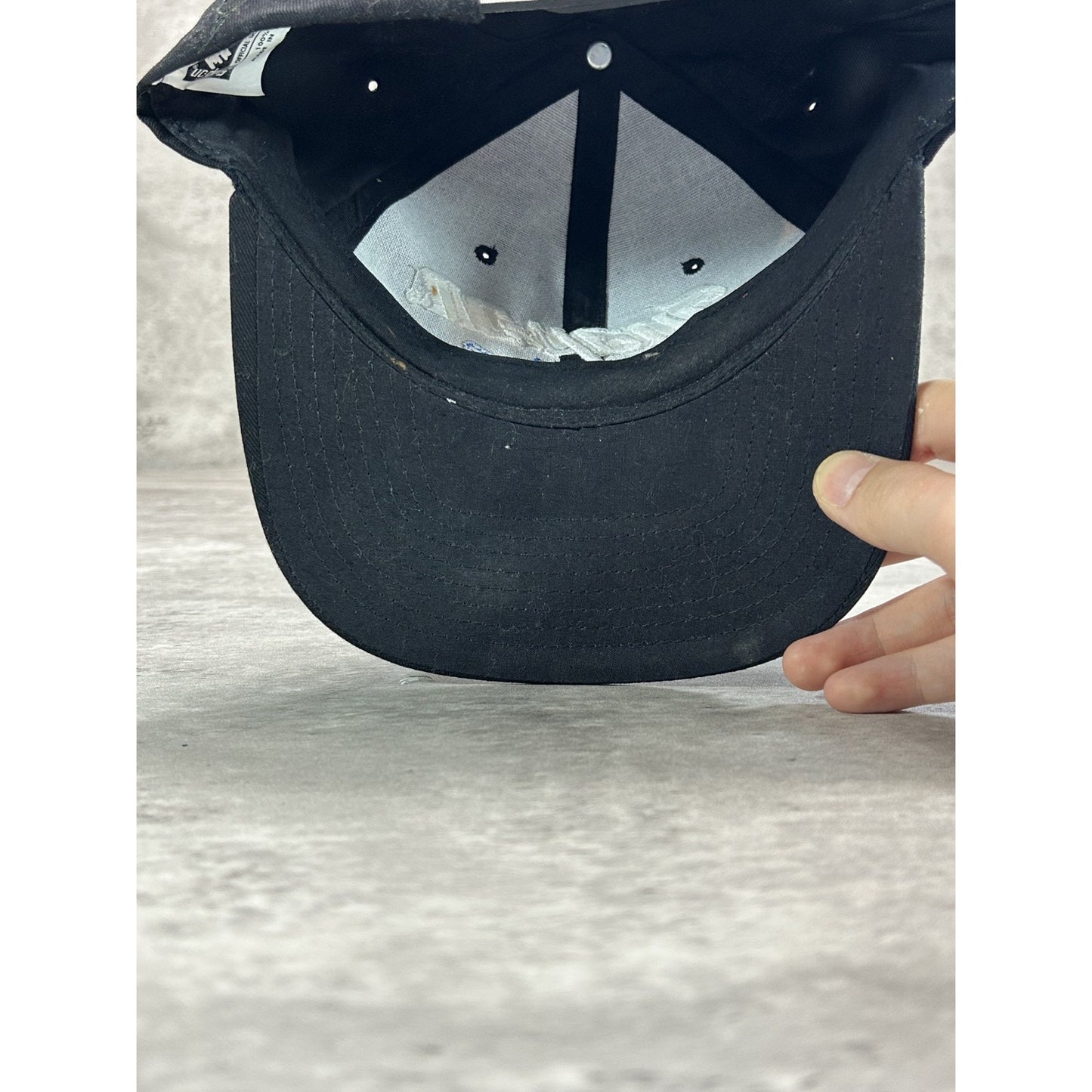 Vintage 90s Snap On Racing Embroidered Spell Out Snapback Hat OSFA Black