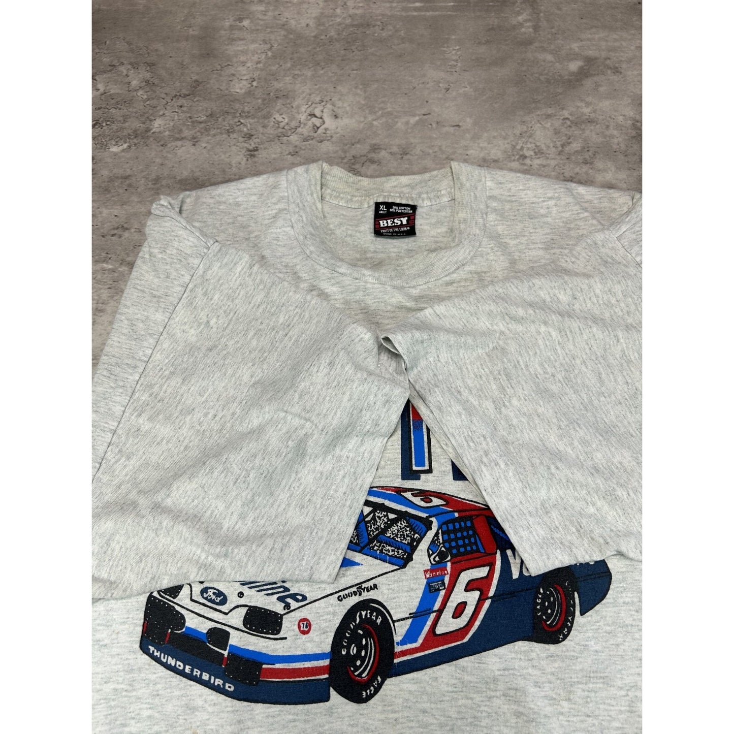 Vintage 90s Mark Martin #6 Valvoline Racing Nascar AOP T-Shirt Size XL
