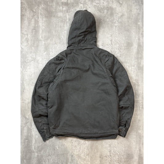 Vintage Wolverine Canvas Workwear Full Zip Hooded Jacket Size Small Gray