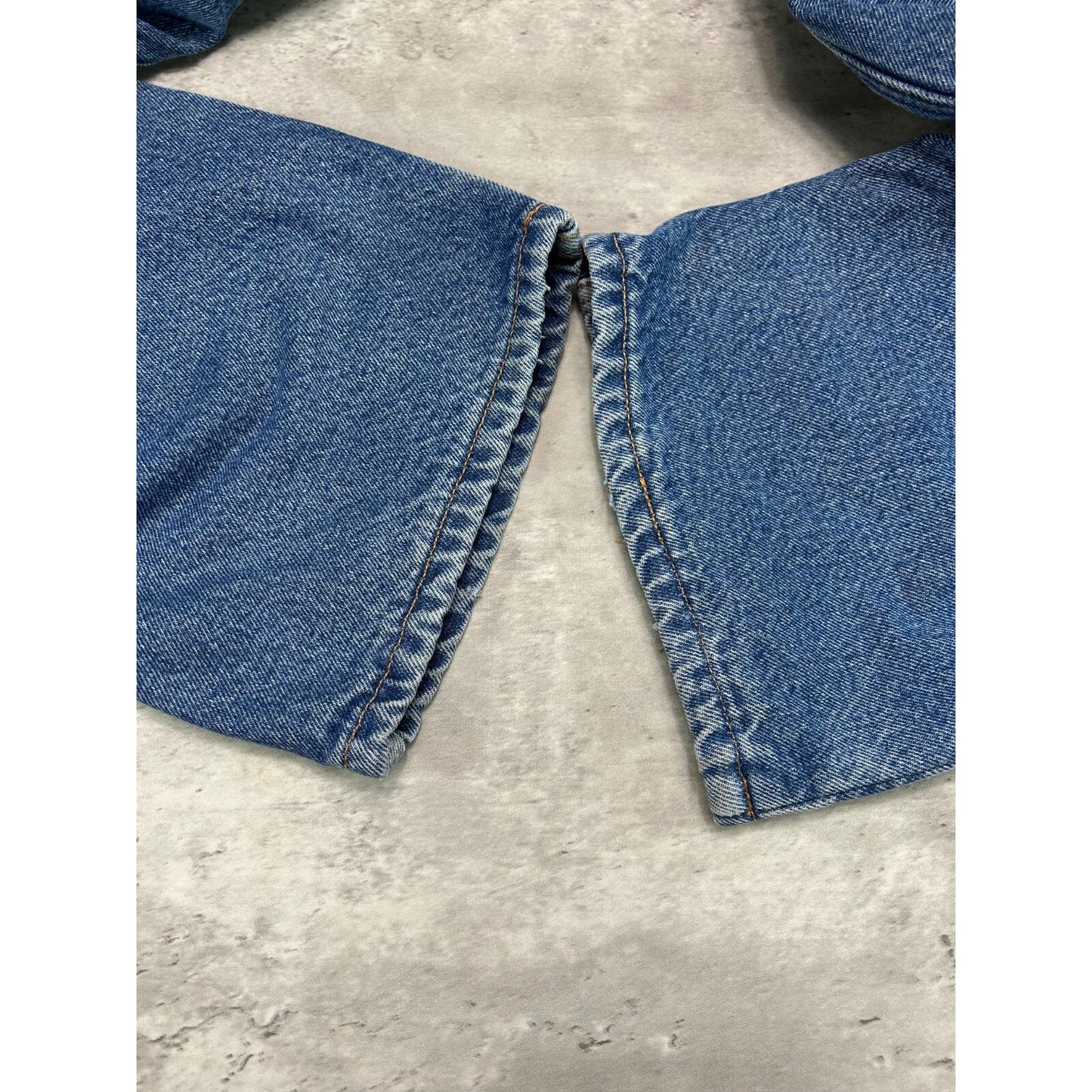 Vintage Carhartt Fleece Lined Canvas Workwear Medium Wash Denim Pants Size 40