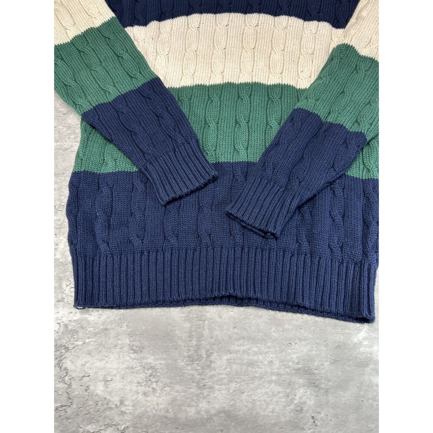 Vintage 90s Susquehanna Trail Outfitters Striped Ribbed Knit Sweater Size Medium