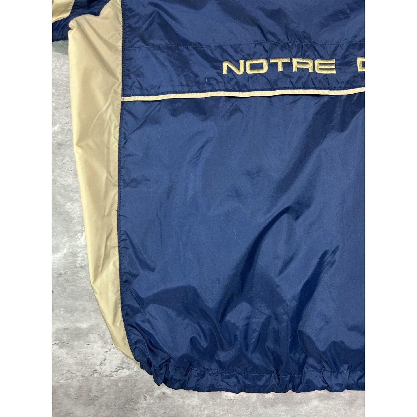 Vintage 90s Notre Dame Fighting Irish NCAA Embroidered Windbreaker Jacket Sz XL