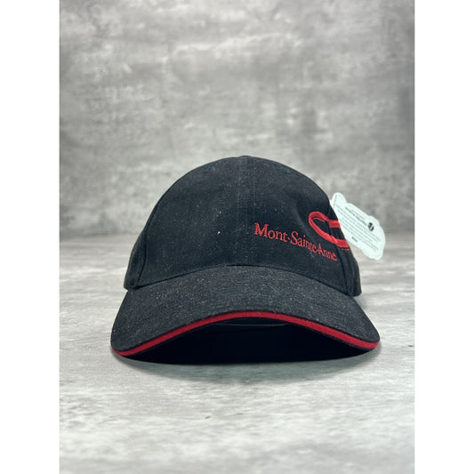 Vintage Mont Saint-Anne Ski Resort Embroidered Spellout Strapback Hat OSFA