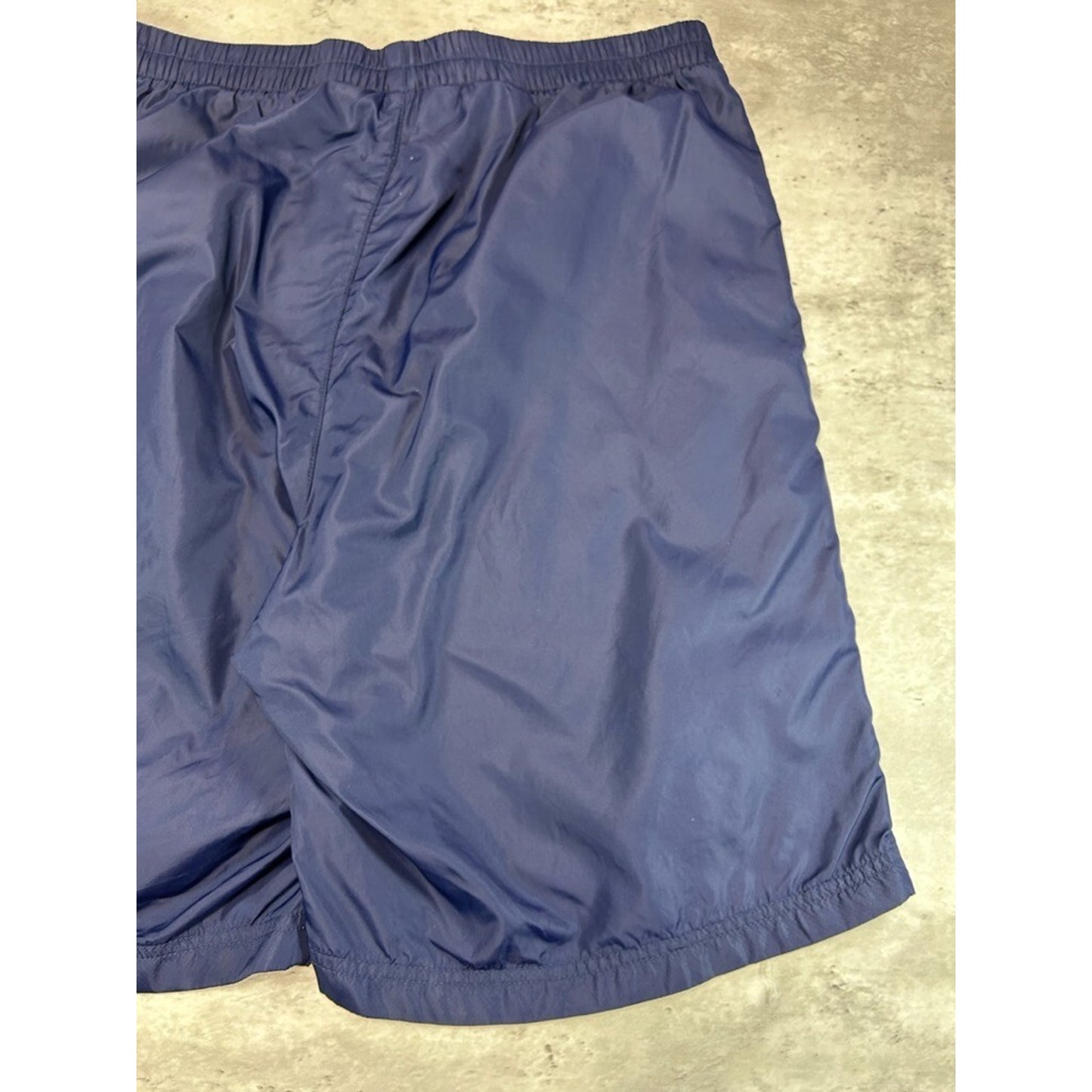 Vintage 90s Polo Ralph Lauren Embroidered Spellout Nylon Shorts Size Large Blue