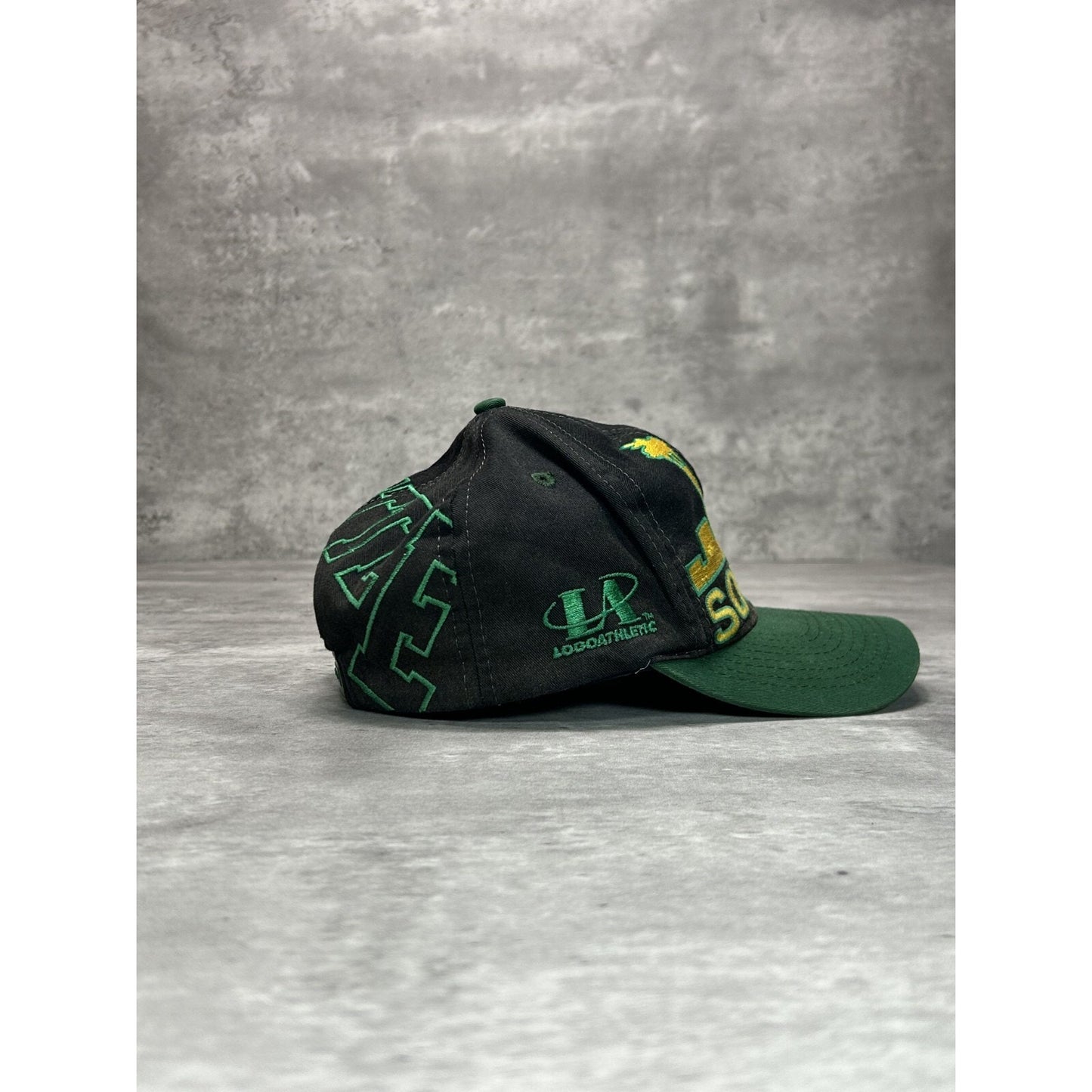 Vintage 90s Seattle Supersonics Logo Athletics Blockhead Snapback Hat OSFA