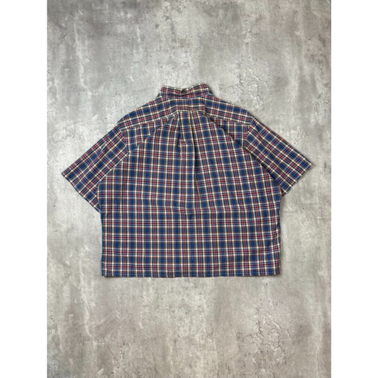 Vintage Polo Ralph Lauren Plaid Reworked Cropped Button Up Shirt Size Large