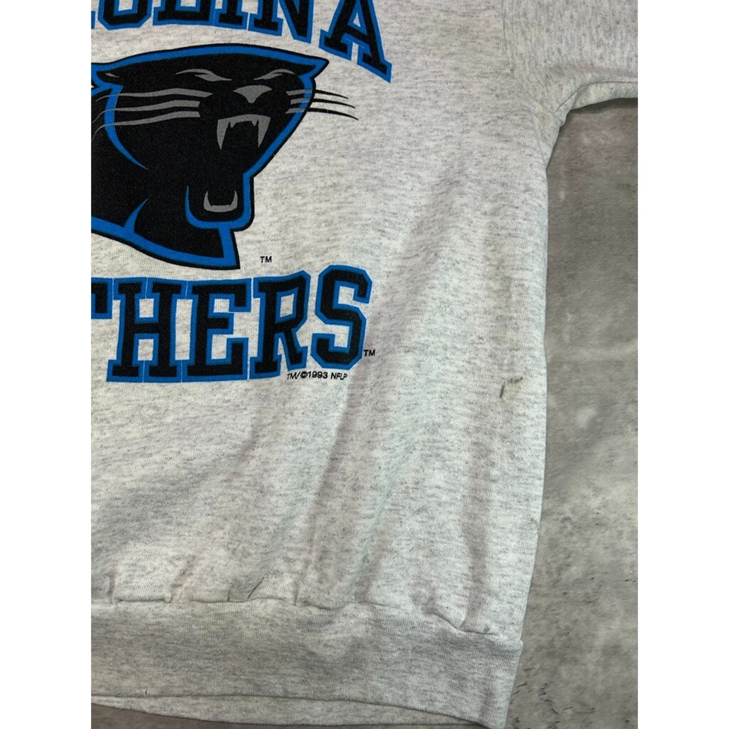 Vintage 90s Carolina Panthers NFL Big Graphic Spellout Sweatshirt Size Large