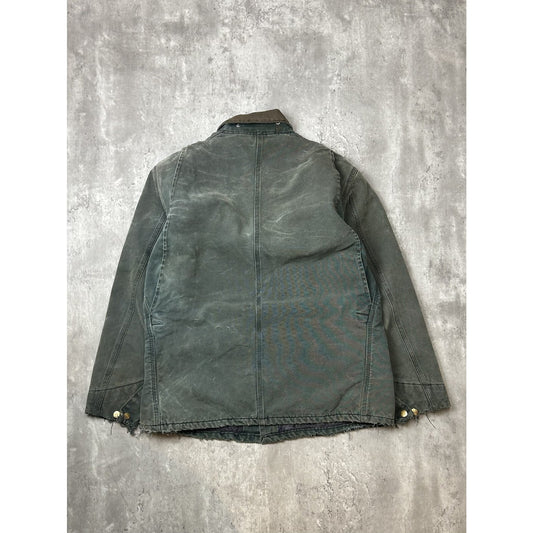 Vintage Carhartt Insulated Canvas Workwear Chore Barn Jacket Size XL Green