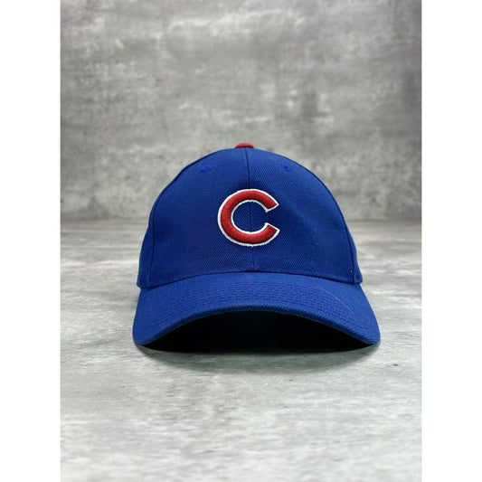 Vintage 90s Chicago Cubs MLB Embroidered Logo Baseball Snapback Hat OSFA Blue