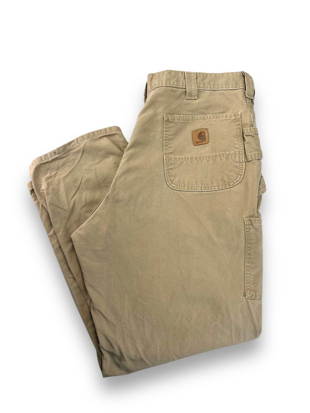 Vintage Carhartt Canvas Workwear Carpenter Pants Size 38W Beige