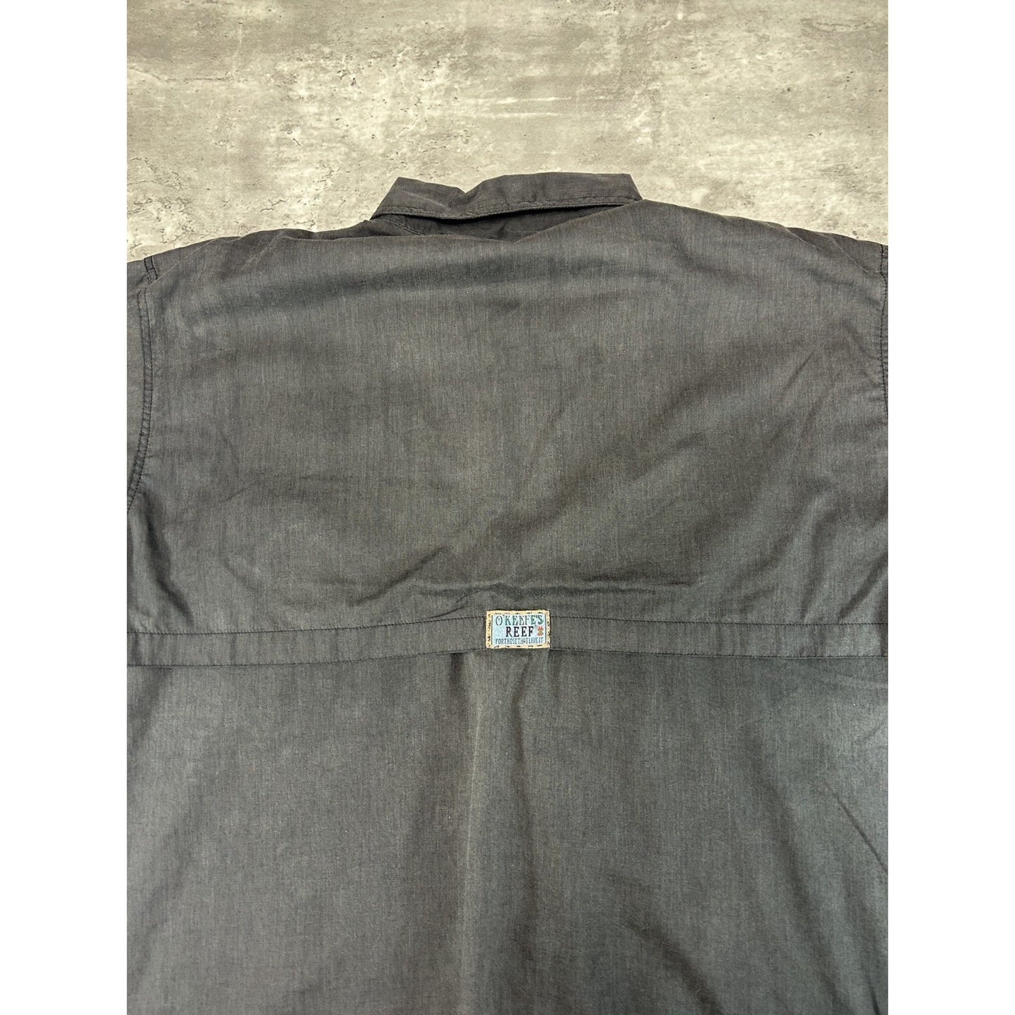 Vintage Large Mouth Bass Embroidered Fish Long Sleeve Button Up Shirt Size Large