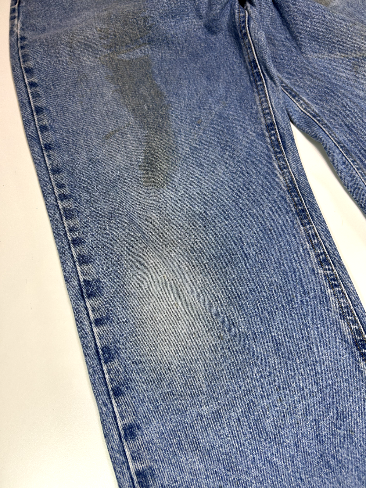 Vintage Carhartt Relaxed Fit Light Wash Denim Workwear Pants Size 37
