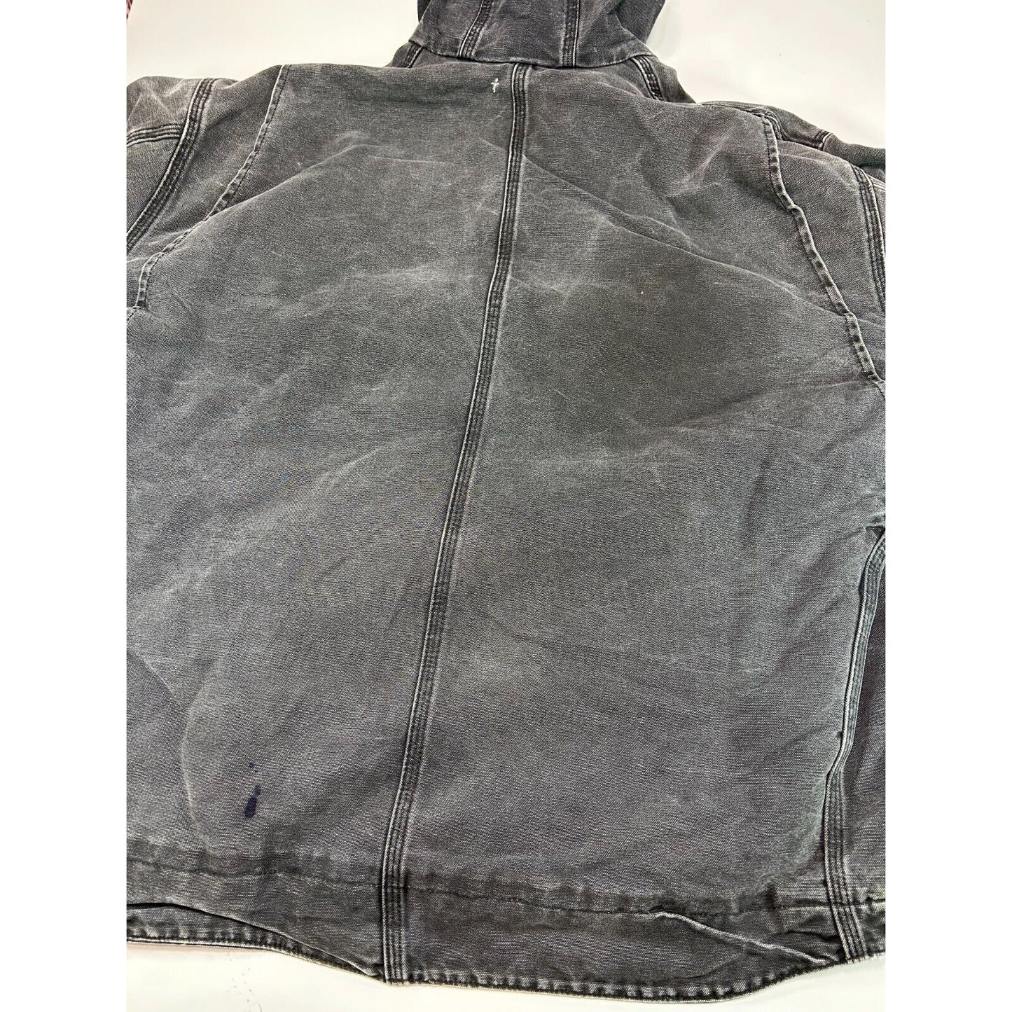 Vintage Carhartt Sherpa Lined Canvas Workwear Hooded Detroit Jacket Size XXL