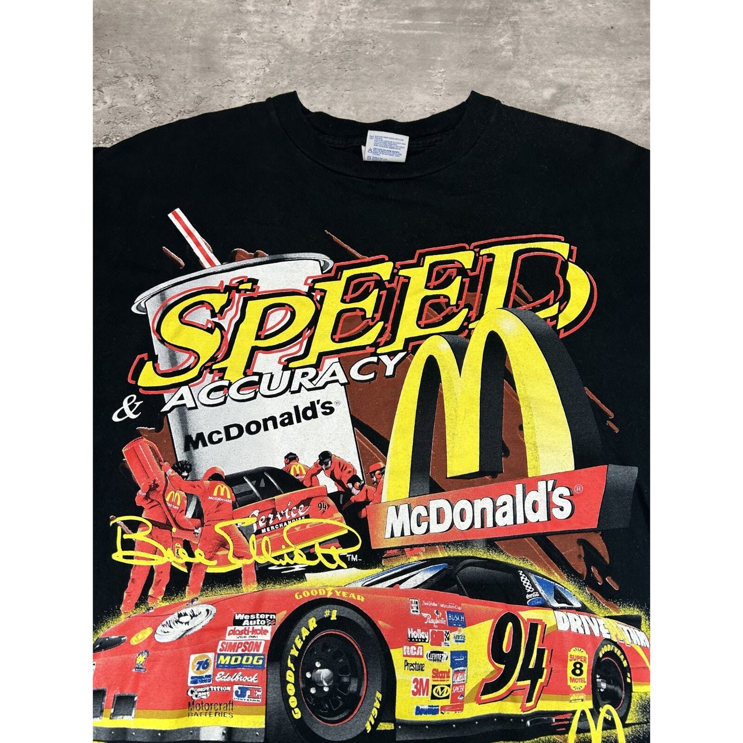 Vintage 1999 Bill Elliott #94 Feel The Rumble Nascar Racing T-Shirt Size XL