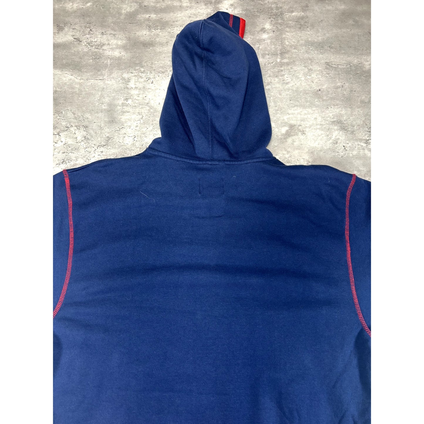 Vintage Budweiser Embroidered Logo Hooded Sweatshirt Size Large Blue