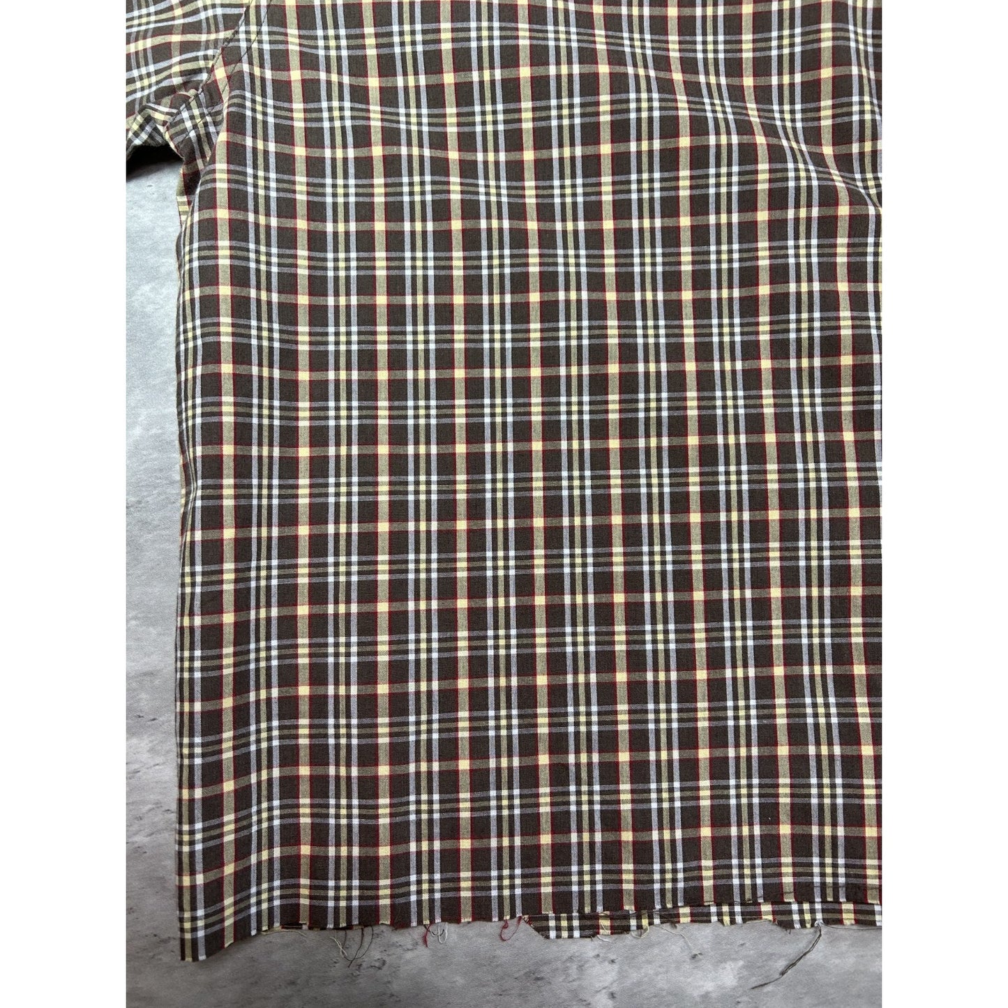 Vintage Chaps Ralph Lauren Plaid Print Reworked Cropped Button Up Shirt Sz XL