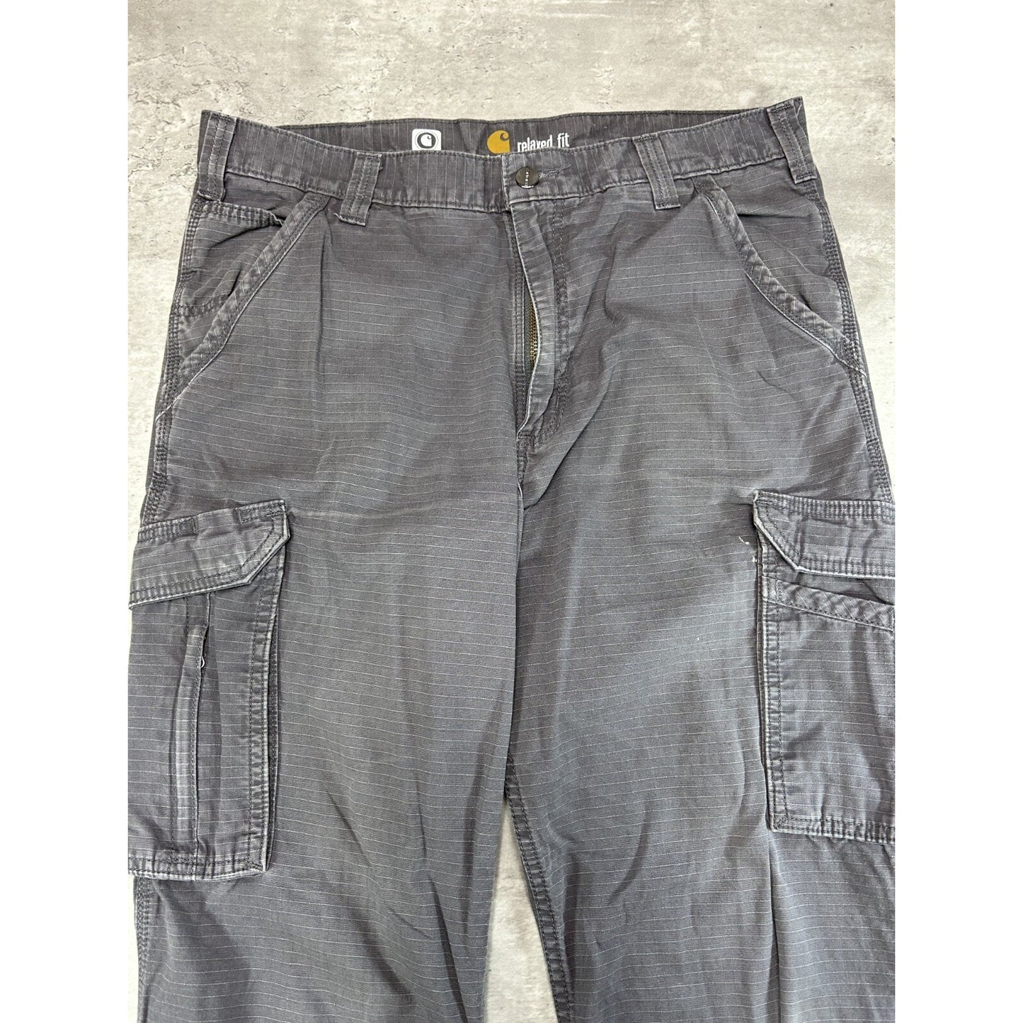 Carhartt Force Ripstop Canvas Workwear Cargo Pants Size 37 Gray