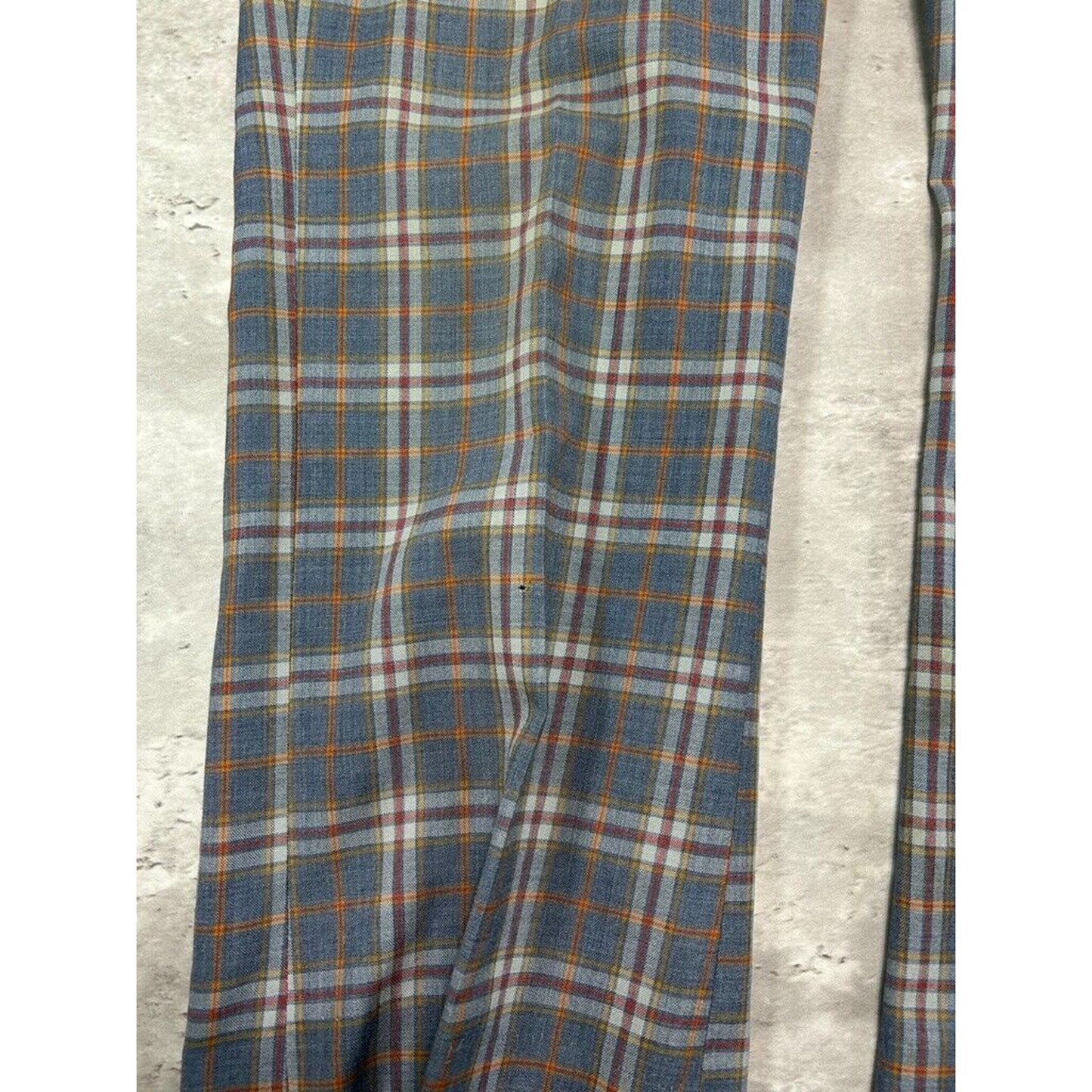 Vintage 1970s Crusaders Checkered Plaid Print Trouser Style Pants Size 34