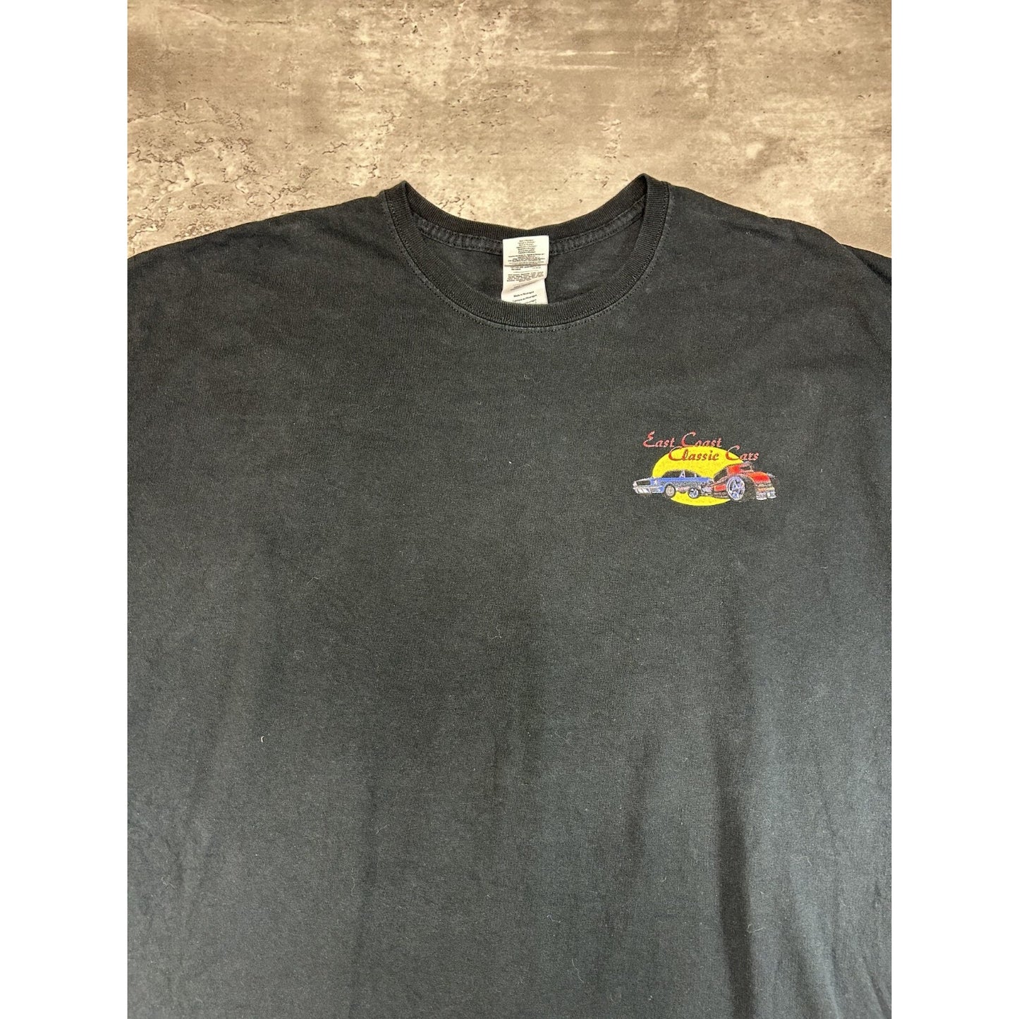 Vintage East Coast Classic Cars Destination Graphic T-Shirt Size 2XL Black