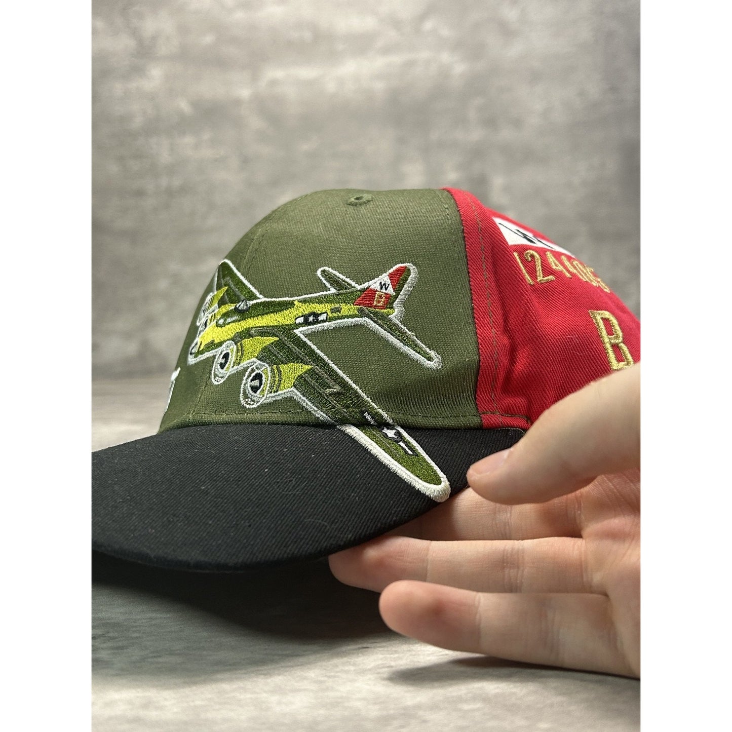 Vintage 90s B-17 War Plane US Air Force Embroidered Strapback Hat OSFA