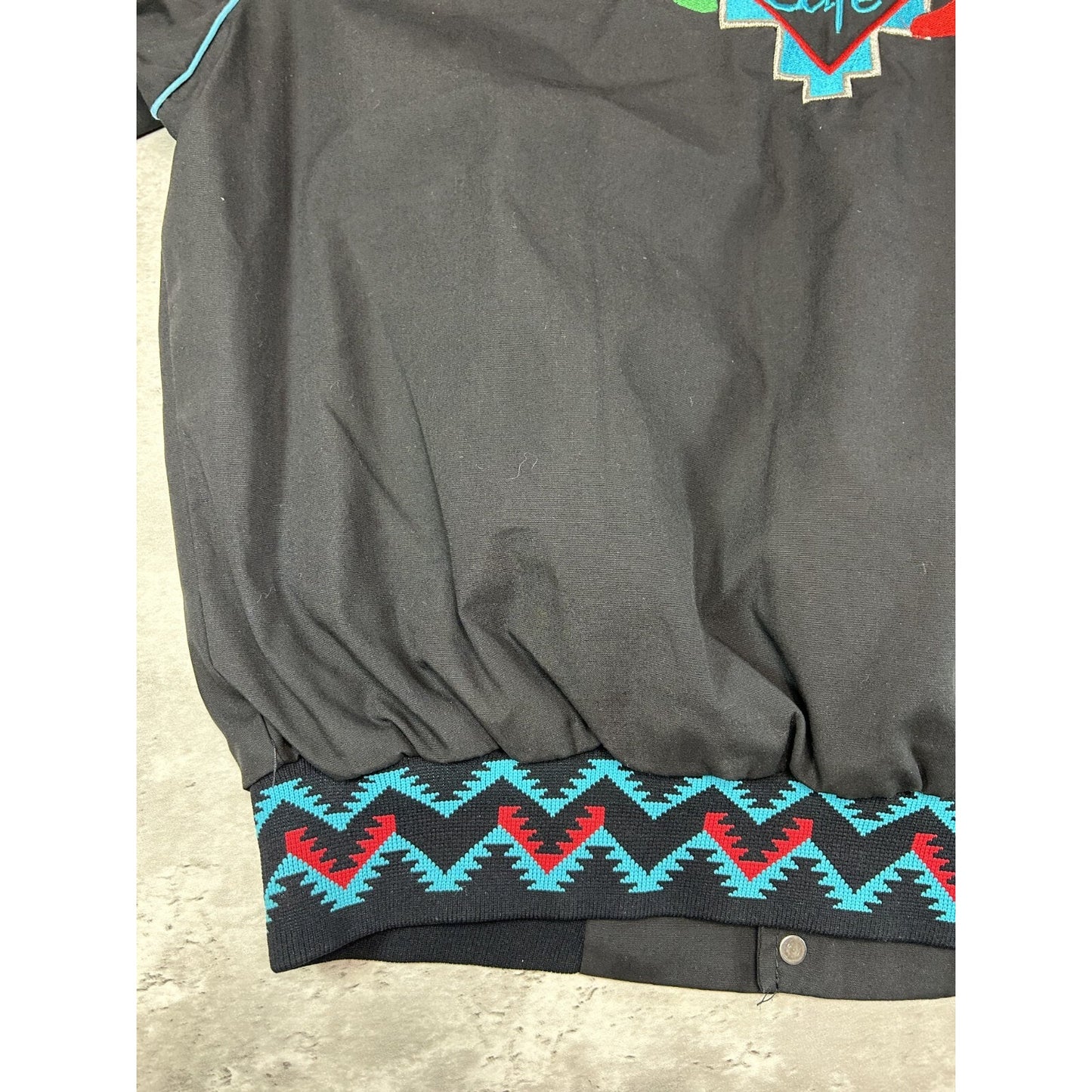 Vintage 80s Gilleys Texas Cafe Aztec Print Cropped Light Jacket Size Large