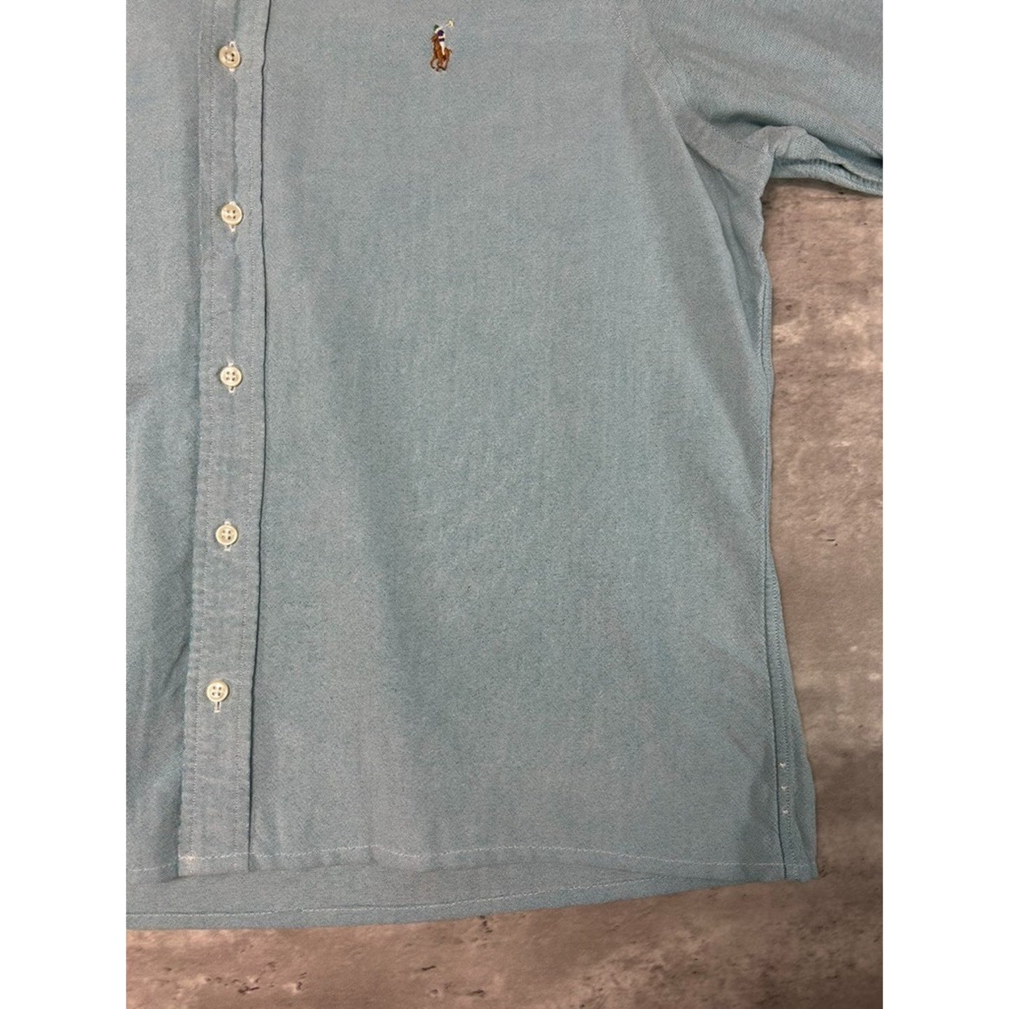 Vintage Polo Ralph Lauren Reworked Cropped Long Sleeve Button Up Shirt Sz Large
