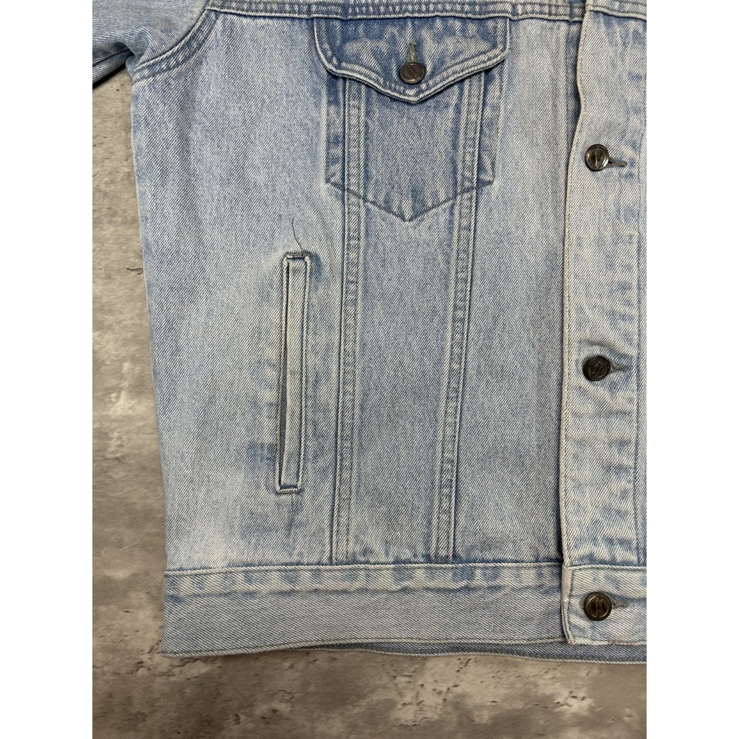 Vintage Pepsi Light Wash Denim Trucker Jacket Size XL Blue