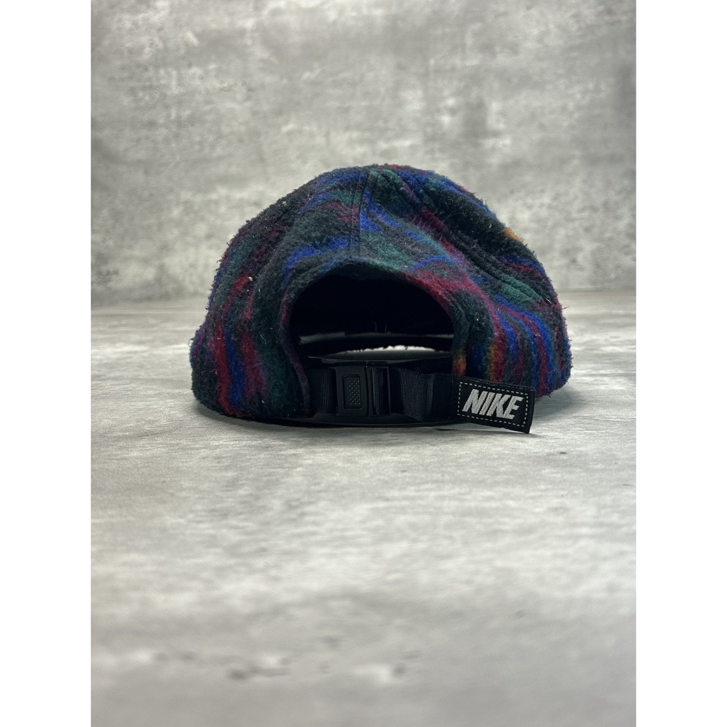 Vintage 90s Nike F.I.T Abstract Print Fleece Running Strapback Hat OSFA