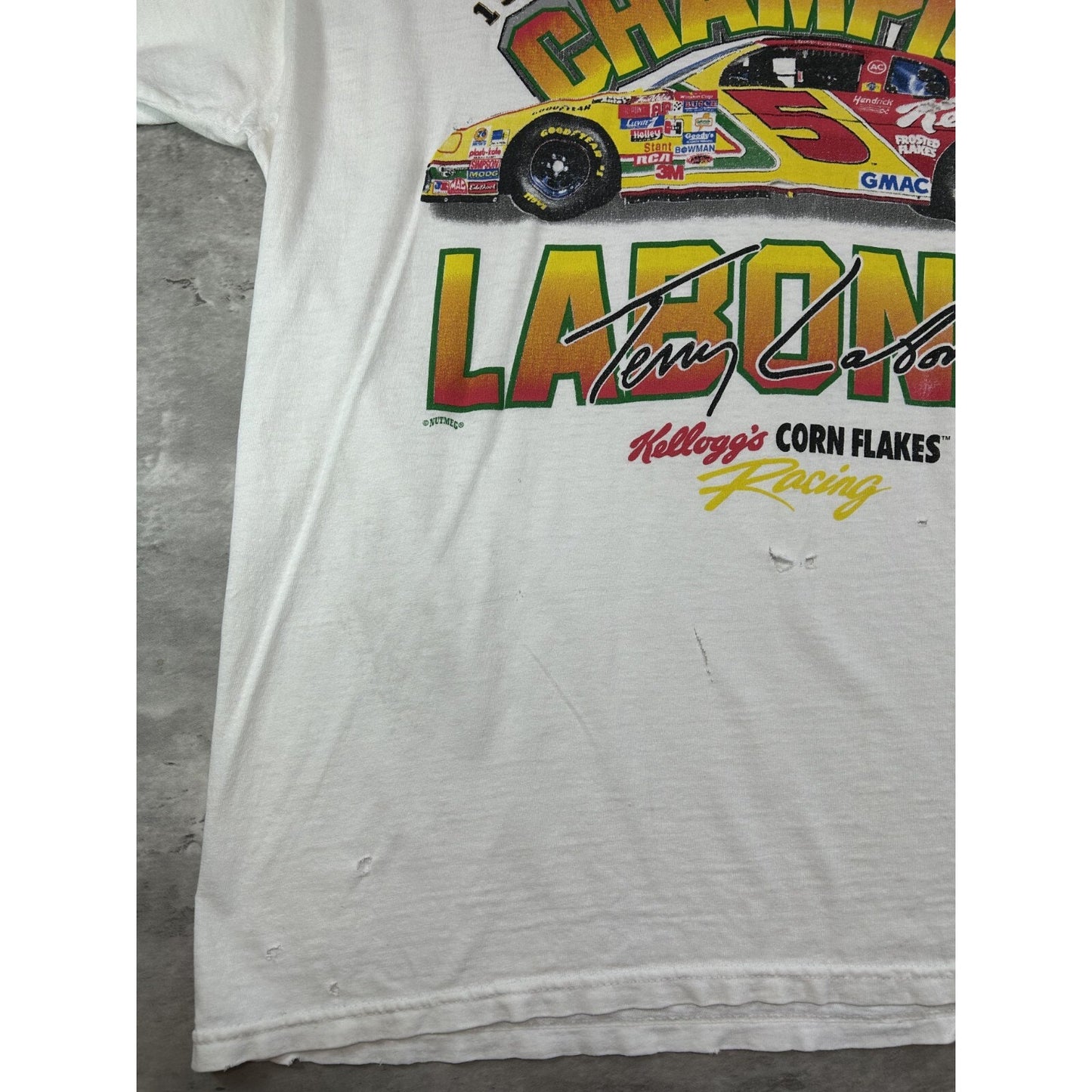 Vintage 1996 Terry Labonte #5 Nascar Winston Cup Champion T-Shirt Size XL White