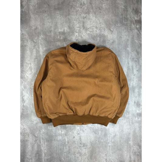 Vintage The Walls Blizzard Pruf Canvas Workwear Hooded Jacket Size XXL Beige