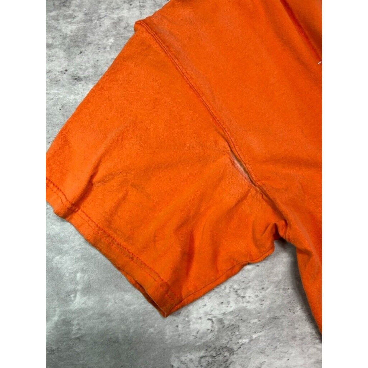 Vintage Harley Davidson Embroidered Spell Out Distressed T-Shirt Size XXL Orange