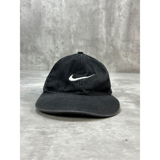 Vintage 90s Nike Embroidered Swoosh Snapback Hat OSFA Black