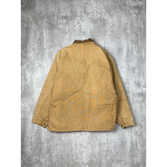 Vintage Carhartt Quilted Lined Canvas Workwear Arctic Jacket Size XXL Beige
